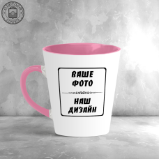 Чашка Лате кольорова всередині, рожева